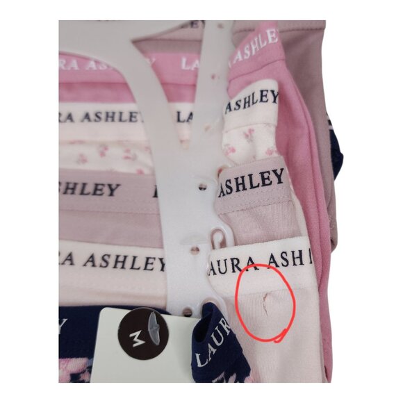 Laura Ashley Womens 6-Pack Super Soft Briefs Medium Floral Solid 1 Extra w/ Hole - Picture 2 of 16